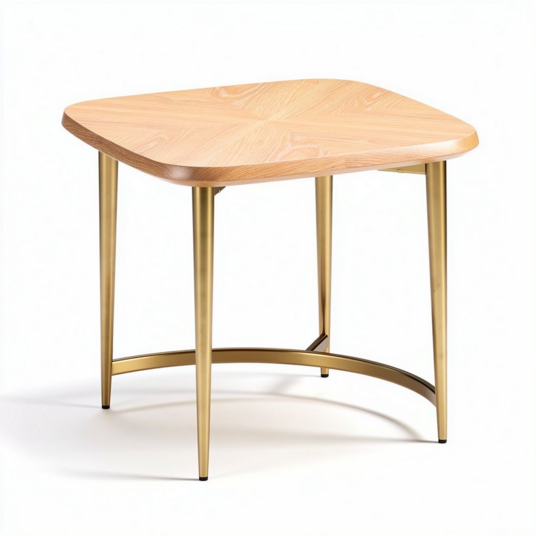 Stolik kawowy z drewna i metalu w kolorze naturalnym 60 x 60 x 50cm