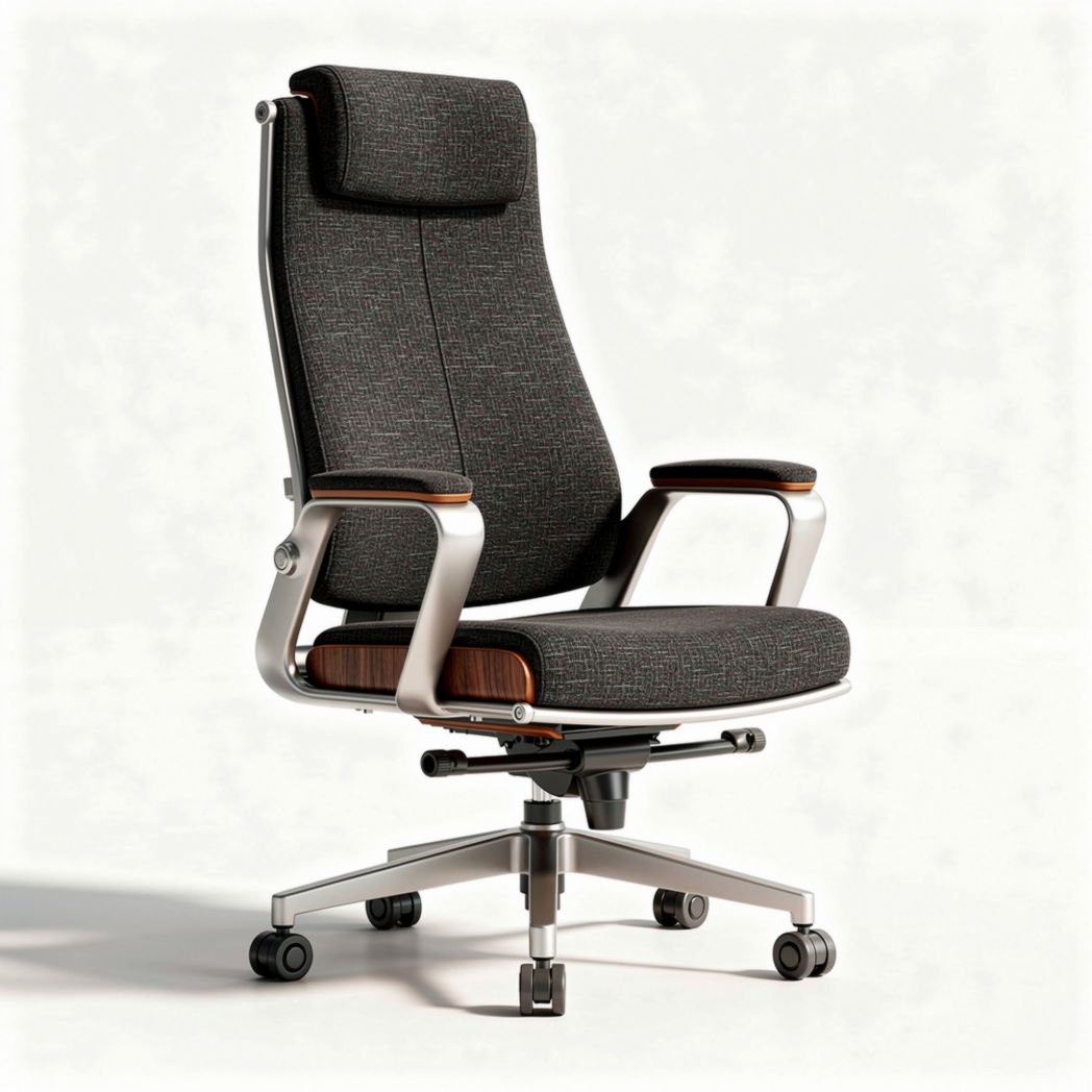 Fotel biurowy ergonomiczny z regulowanym oparciem w kolorze szarym 60 x 60 x 120cm